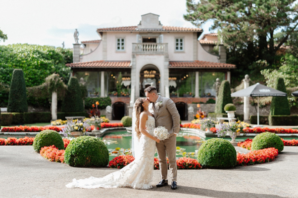 Bride and groom on wedding day