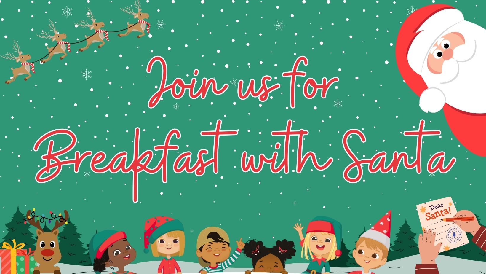 Welcome to Breakfast with Santa Banner Canapes